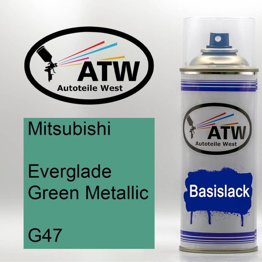 Mitsubishi, Everglade Green Metallic, G47: 400ml Sprühdose, von ATW Autoteile West.